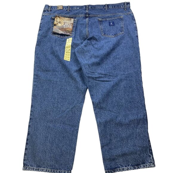 NWT RK Brand Real Work Wear Men's Denim Jeans Size 48x30 Relaxed Fit Cotton Blue - Picture 1 of 9
